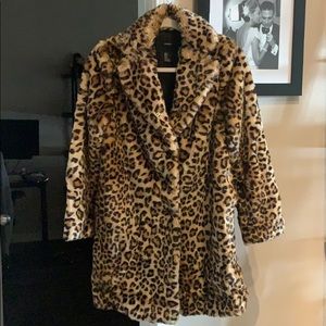 F21 Leopard Faux Fur Coat